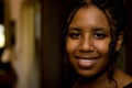 Happy African American teenage girl smiling. Royalty Free Stock Photo