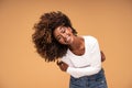 Happy african american woman smiling Royalty Free Stock Photo