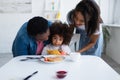 happy african american women embracing kid Royalty Free Stock Photo