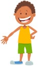 Happy African boy cartoon character