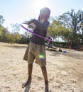 Happy African Child Hoolahoop Royalty Free Stock Photo