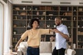 Happy African couple dancing in living room Royalty Free Stock Photo