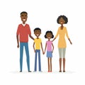 Happy African family - cartoon people characters isolated illustration Royalty Free Stock Photo