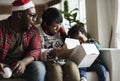 Happy African family celebrating christmas Royalty Free Stock Photo