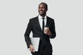 Happy African man in formalwear Royalty Free Stock Photo