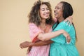 Happy african mother and daughter hugging each others - Love and family concept Royalty Free Stock Photo