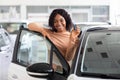 Happy African Woman Holding Keys To New Car And Smiling At Camera Royalty Free Stock Photo