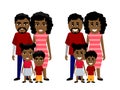 Happy afro american black family. Ethnic. Children and parents. Parenting. Father, mother, kids, son, daughter. Dad
