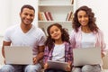 Happy Afro-American family Royalty Free Stock Photo