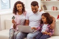 Happy Afro-American family Royalty Free Stock Photo