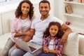 Happy Afro-American family Royalty Free Stock Photo