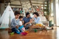 Happy afro american family spending weekend together Royalty Free Stock Photo