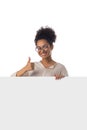 Afro american woman with blank board Royalty Free Stock Photo