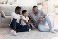 Happy Afro Grandfather, Father And Son Spending Time Together At Home Royalty Free Stock Photo