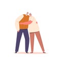 Happy Aged Couple Hug, Embrace. Elderly Characters Love, Strong Family, People Relationship, Old Man and Woman Dating Royalty Free Stock Photo