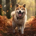 happy akita dog in natural setting by AI generated