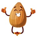 Happy Almond giving thumbs up, illustration, vector