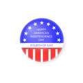Happy America independence day greeting badge design