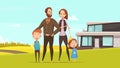 Happy Amicable Family Design Concept