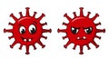 Happy and Angry Coronavirus Characters, Funny, Scary Virus Monsters