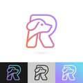 Letter Dog Puppy Pet R Logo