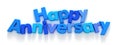 Happy Anniversary in blue letter magnets Royalty Free Stock Photo