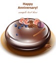 Happy Anniversary cake Vector. Sweet birthday dessert mirror glaze cakes Royalty Free Stock Photo