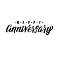 Happy Anniversary Calligraphic Background. Elegant Holiday Black Vector Lettering Happy Anniversary Poster