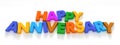 Happy Anniversary in capital letter magnets Royalty Free Stock Photo