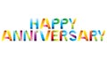 Happy anniversary colorful black background.