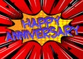 Happy Anniversary Comic book style words. Royalty Free Stock Photo