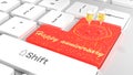 Happy anniversary keyboard with glitter and champagne