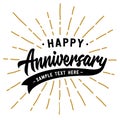 Happy anniversary lettering design. Vector and illustration. Royalty Free Stock Photo