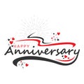 Happy anniversary lettering logo Royalty Free Stock Photo