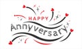 Happy anniversary lettering logo Royalty Free Stock Photo