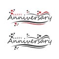 Happy anniversary lettering logo design set Royalty Free Stock Photo