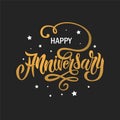 Happy Anniversary lettering text banner Royalty Free Stock Photo