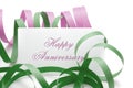 Happy anniversary message on a card Royalty Free Stock Photo