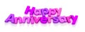 Happy Anniversary in purple and pink letter magnet