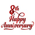 Happy anniversary unique concept typography design vector Royalty Free Stock Photo