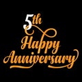 Happy anniversary unique concept typography design vector Royalty Free Stock Photo