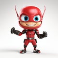 Happy Ant: A Luminous 3d Supervillain Superhero In Red