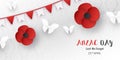 Happy Anzac Day on 25 April for who served and died in Australia and New Zealand war. Template element design for banner, poster,