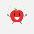 Happy apple simple clean cartoon illustration