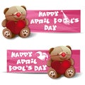 Happy April Fool`s Day. Banners set Royalty Free Stock Photo