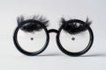 Happy april fool\'s day and funny pranks concept with a pair of comical glasses with bushy eyebrows and thick mustache