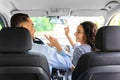 Happy arab man and woman having fun while going vacation Royalty Free Stock Photo