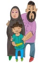 A happy arabian family.