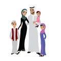 Happy arabic family- parents,their son and daughters