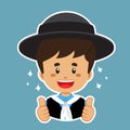 Happy Argentina Character Sticker Royalty Free Stock Photo